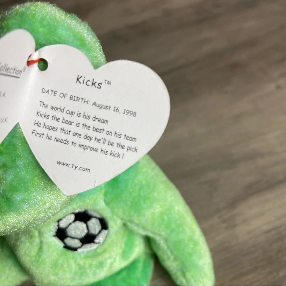 Ty Green Soccer Bear Plush‎ Toy